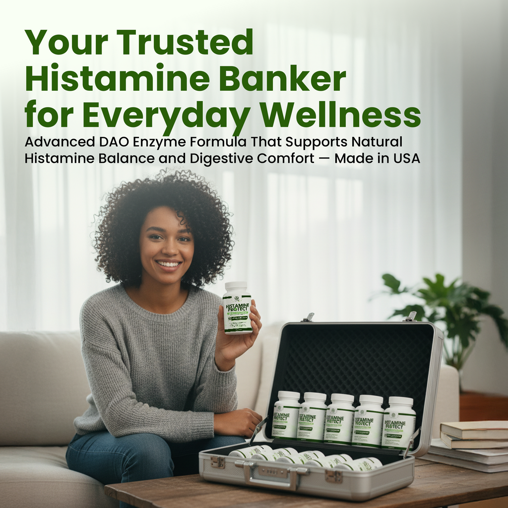 Velluré Histamine Protect – Premium Histamine Blocker DAO Supplement with Diamine Oxidase Enzyme 30000 HDU – Advanced Gut Health, Food Intolerance and Immune Support – 60 Capsules